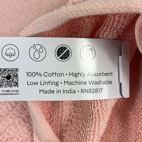 Lacoste Bath Towels Pink Green Crocodile Logo 100% Cotton 30" x 52"Set of 2 NEW - Picture 8 of 10